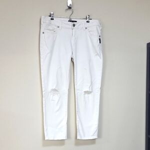SILVER JEANS White Boyfriend Super Stretch Mid/Skinny Leg Classic Jean 31/25